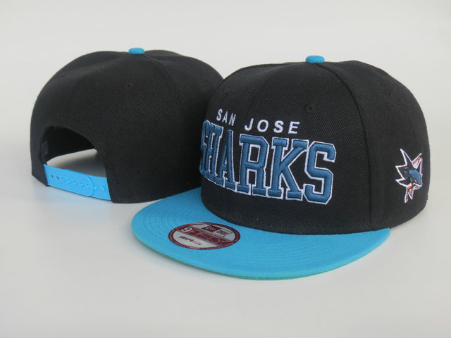 San Jose Sharks Black Snapback Hat LS